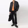 Solid Color Jacket Loose Fit Black