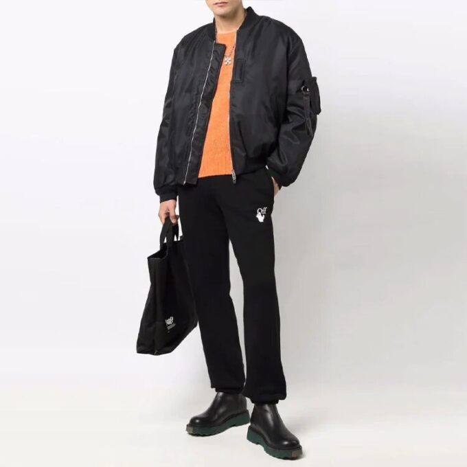 Solid Color Jacket Loose Fit Black
