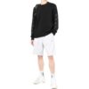 Solid Color Logo Printing Elastic Waistband Sports Shorts Version White