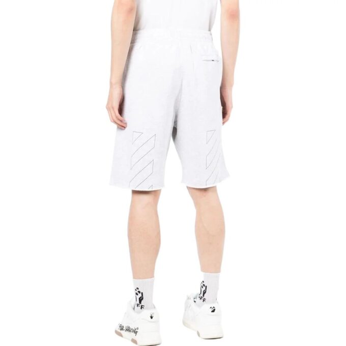 Solid Color Logo Printing Elastic Waistband Sports Shorts Version White
