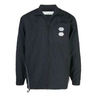 Solid Color Stand Collar Zipper Jacket Slim Fit Version Black
