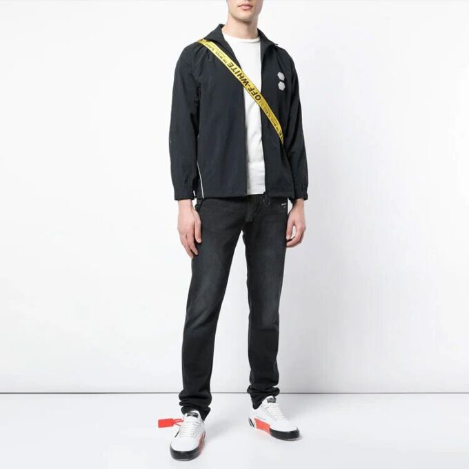Solid Color Stand Collar Zipper Jacket Slim Fit Version Black
