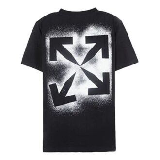 Splash Ink Arrow Round Neck Short Sleeve Black