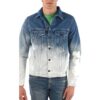 Splash Ink Gradient Denim Jacket Loose Fit Gray White