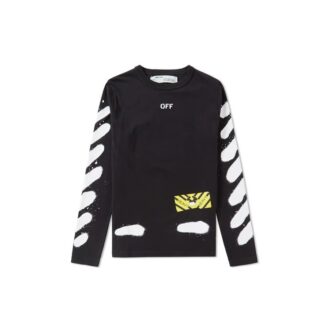Splash Ink Printing Long Sleeves Black