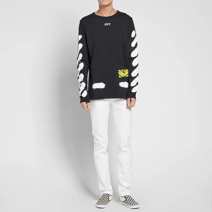 Splash Ink Printing Long Sleeves Black