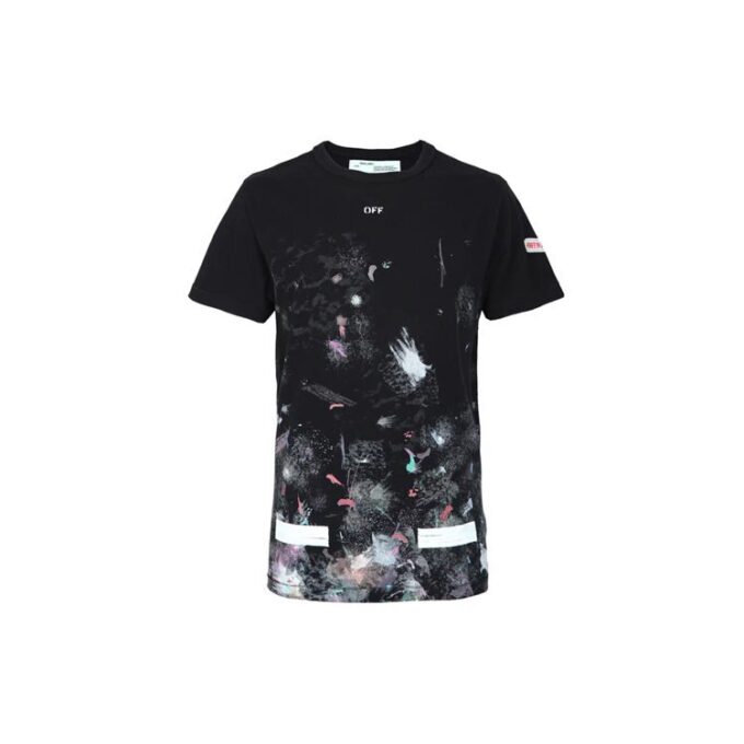 Splash Ink Short Sleeve Loose Unisex Black