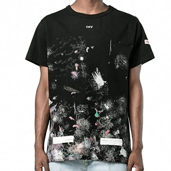Splash Ink Short Sleeve Loose Unisex Black