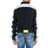 Splicing Sleeve Denim Jacket Blue