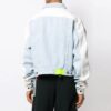 Splicing Sleeve Denim Jacket Washed White