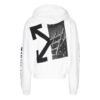 Split Arrows Hooded Fleece Men White