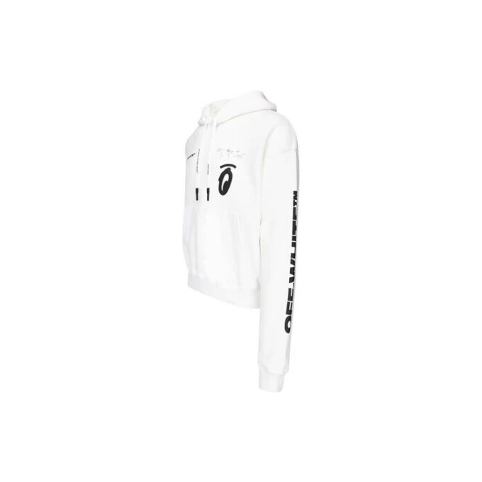 Split Arrows Hooded Fleece Men White