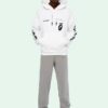 Split Arrows Hooded Fleece Men White
