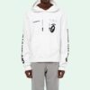 Split Arrows Hooded Fleece Men White