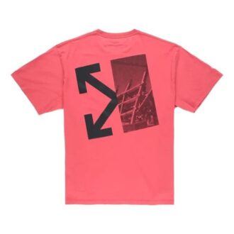 Splitted Arrows Large Short Sleeve Loose Fit Red