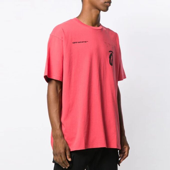Splitted Arrows Large Short Sleeve Loose Fit Red
