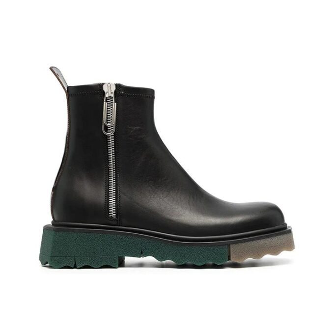 Sponge Sole Leather Zip Boot “Black”