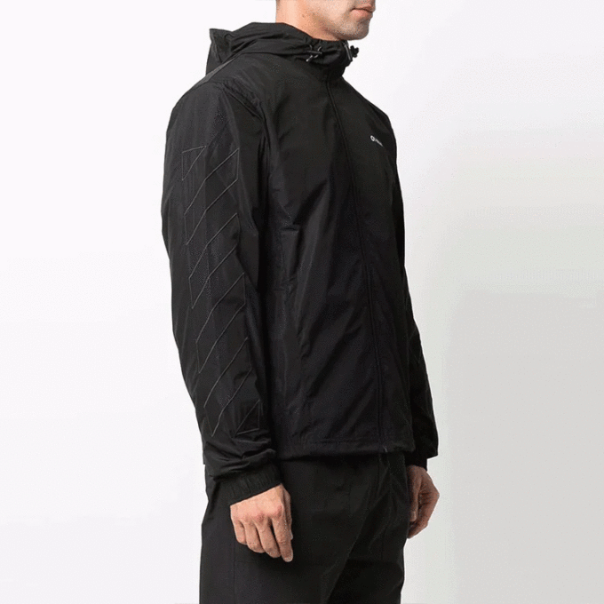 Sports Zipper Hooded Jacket Loose Fit Black