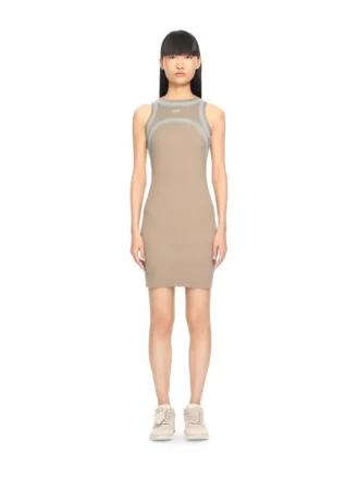 Spray Off Stamp Ribbed Round Dress