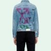 Spray Paint Graffiti Jacket Men Blue