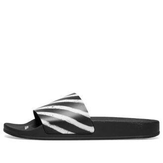 Spray Stripe Slider “Black White”