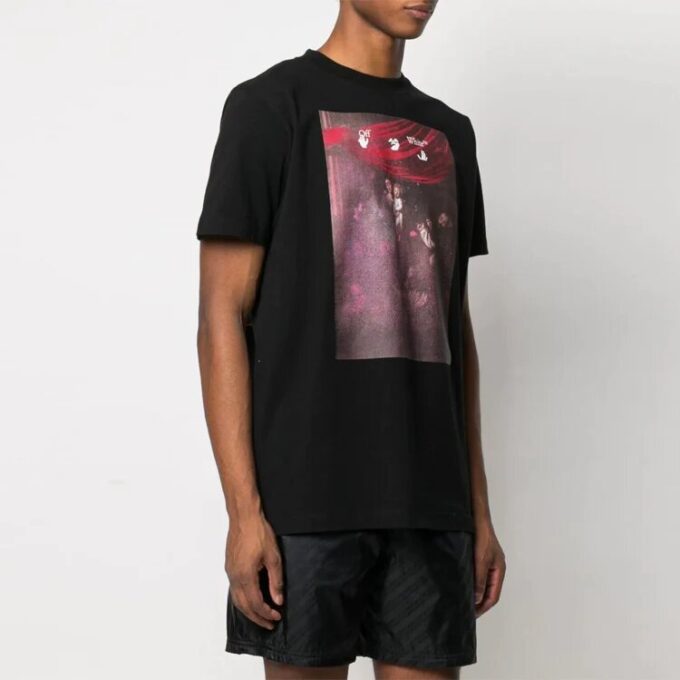 Sprayed Caravaggio Short-Sleeve Slim Tee “Black”