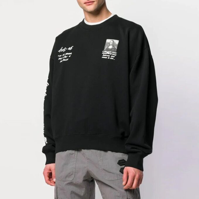 SS19 Back Mens Logo Mona Lisa Round Neck Sweater