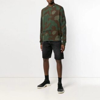 SS19 Camouflage Diag Stencil Crewneck Sweater