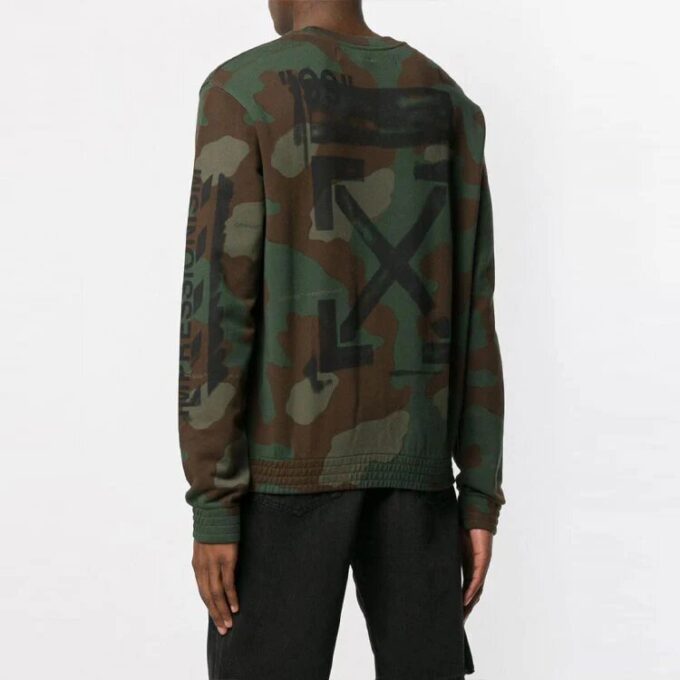 SS19 Camouflage Diag Stencil Crewneck Sweater
