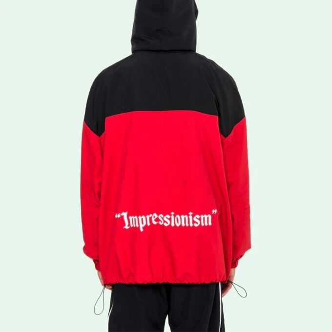 SS19 Mens Logo Hooded Windbreaker Jacket “Red Black”