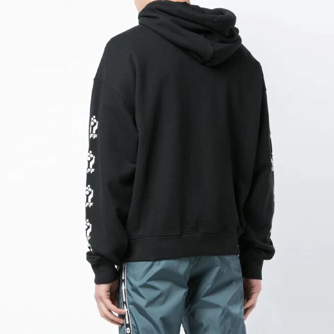 SS19 Printing Hooded Fleece Men Black