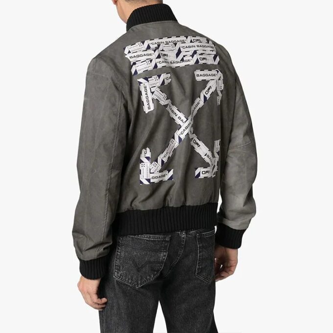 SS20 Airport Arrow Printing Jacket Men Grey