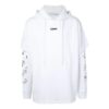 SS20 Airport Tape Printing Hooded Sweater Men White