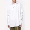 SS20 Airport Tape Printing Hooded Sweater Men White