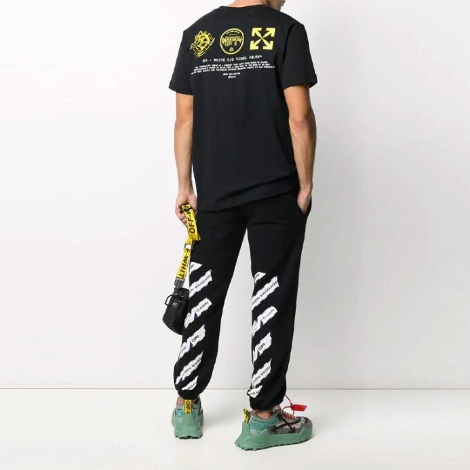 SS20 Black Cotton Symbols T-SHIRT Short Sleeve Mens Logo Normal Fit