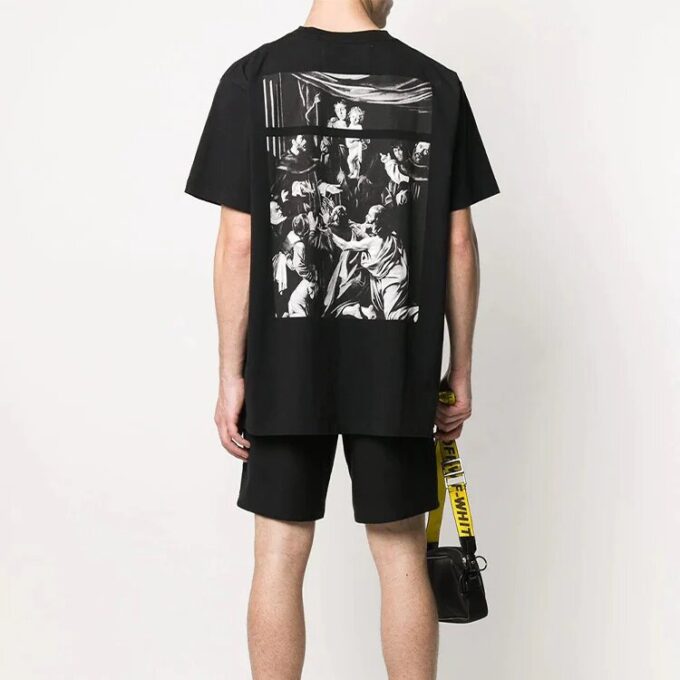 SS20 Caravaggio Square Back Logo-Print Loose Short Sleeve