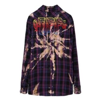 SS20 Purple Chckered Shirt Mens Logo Plaid Shirts