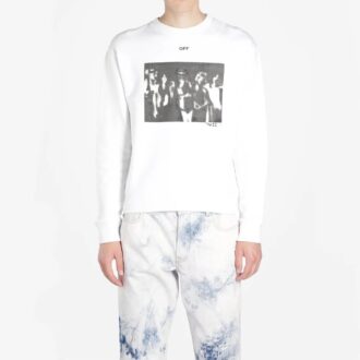 SS20 Spray Paint Effect Mens Logo Long Sleeve Round Neck Sweatshirt