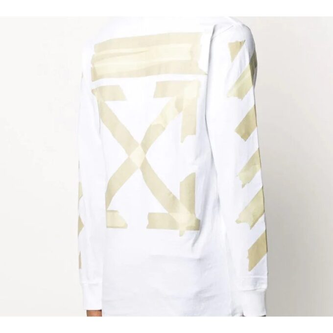 SS20 Tape Arrows Printing Long Sleeve Men White