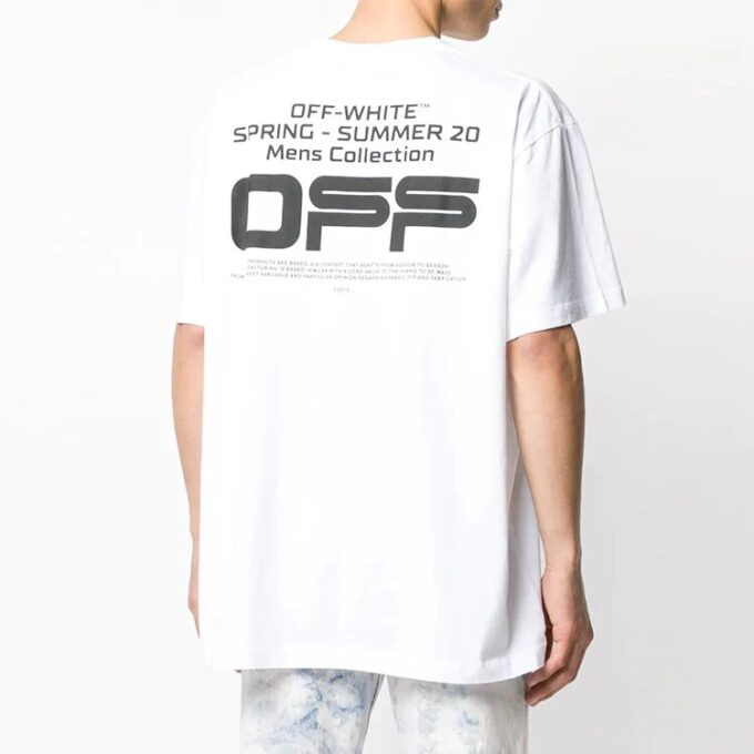 SS20 Wavy Line White Short Sleeve Oversize