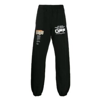 SS20 Wavy Logo Track Pants For Men Black