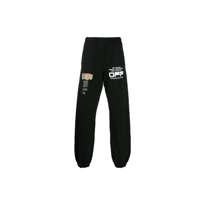 SS20 Wavy Logo Track Pants For Men Black