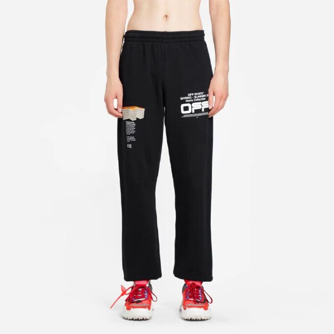 SS20 Wavy Logo Track Pants For Men Black