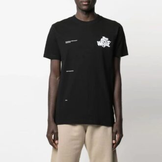 SS21 Adam Is Eve Logo Printing Round Neck Short Sleeve Ordinary Version Black