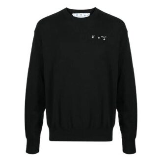 SS21 Alphabet Logo Loose Round Neck Long Sleeves Version Black