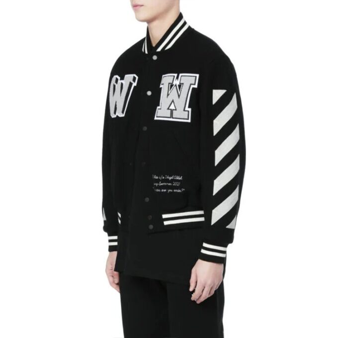 SS21 Alphabet Printing Long Sleeves Jacket Black