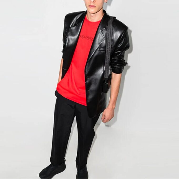 SS21 Alphabet Printing Round Neck Short Sleeve Loose Fit Red