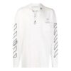 SS21 Arrow Logo Pattern Half Zipper Long Sleeves Loose Fit White