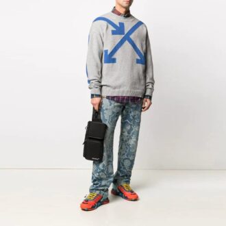 SS21 Arrow Pattern Round Neck Pullover Gray