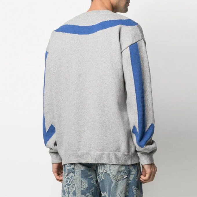 SS21 Arrow Pattern Round Neck Pullover Gray